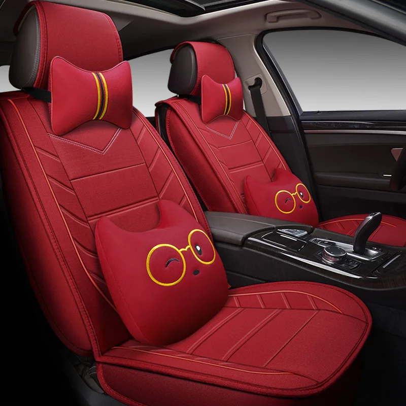 Full Coverage flax fiber car seat cover auto seats covers for Hyundai avante solaris veloster i30 hyundai grandeur sonata i40