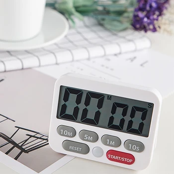 

Kitchen Timer & Stopwatch, Large Digits, Loud Alarm, Mute Function, Quick-Set Buttons, netic Stand