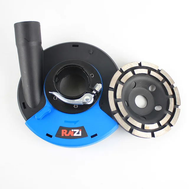 Raizi 4.5/5/7 Inch Angle Grinder Dust Shroud Cover Tool Kit With Grinding Disc Diamond Cup Wheel For Concrete 5 inch 125mm