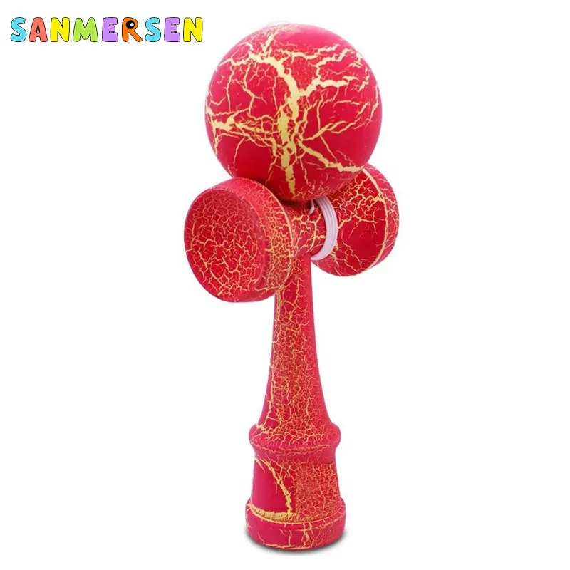 Обычные хромированные профессиональные шарики Kendama, деревянные игрушки для улицы, умелый шар для жонглирования, мяч для снятия стресса, обучающая игрушка для детей 18 см - Цвет: Red Yellow