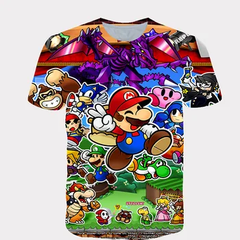 

2020 Summer New Kids Harajuku Classic Game Mario bros T Shirt 3D Print Cartoon T-shirts High Quality Shirt Polyester 4~14T