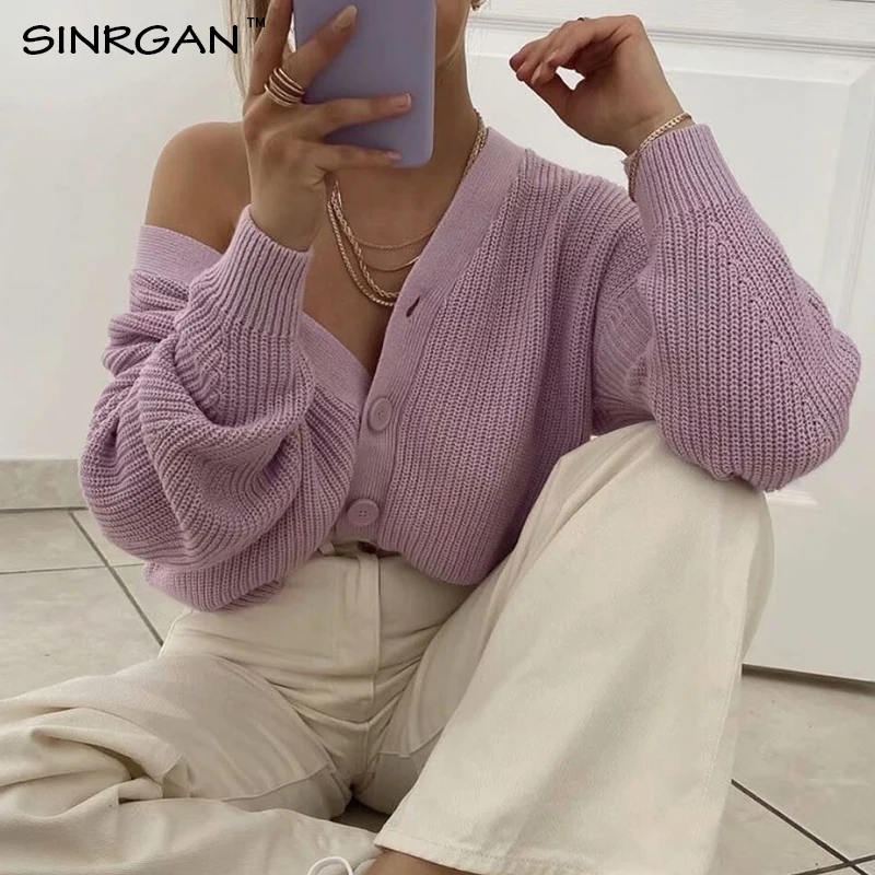 Женский кардиган на пуговицах NANKEY повседневный вязаный свитер с длинным рукавом