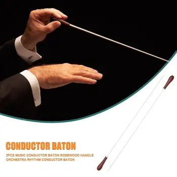 

Hot Guitar Music Conductor Delicate Design 2x 39cm Music Conductor Baton Rosewood Handle Orchestra Rhythm Conducting Baton