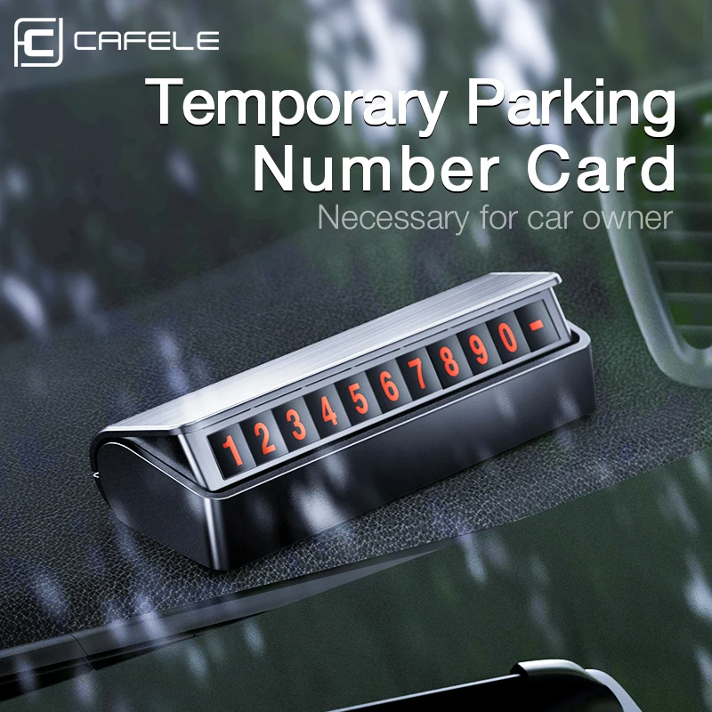 

Cafele Car Temporary Parking Card Magnetic Hide Mobile Phone Number Card Parking Plate Suppressible Night Luminous Auto Stickers