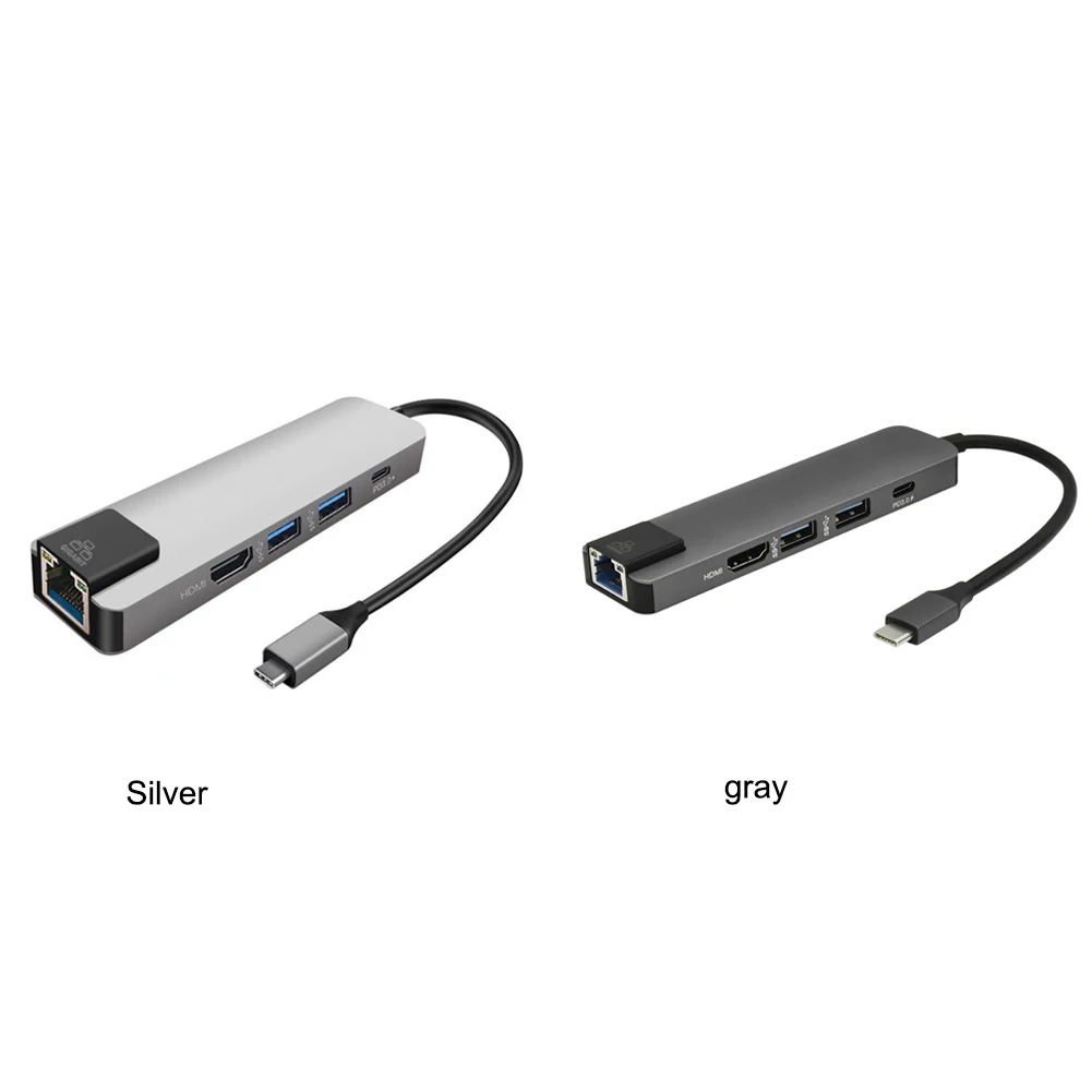 5 в 1 usb type C концентратор HDMI 4K USB C концентратор к Gigabit Ethernet Rj45 Lan адаптер док-станция для MacBook Pro Thunderbolt 3 USB-C зарядное устройство