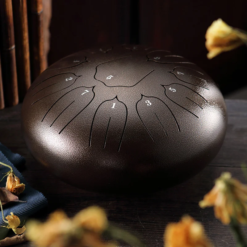 6in 8 тон Сталь язык барабан C Ключ ударный инструмент Handpan барабана с молотки YA88 - Цвет: Brown