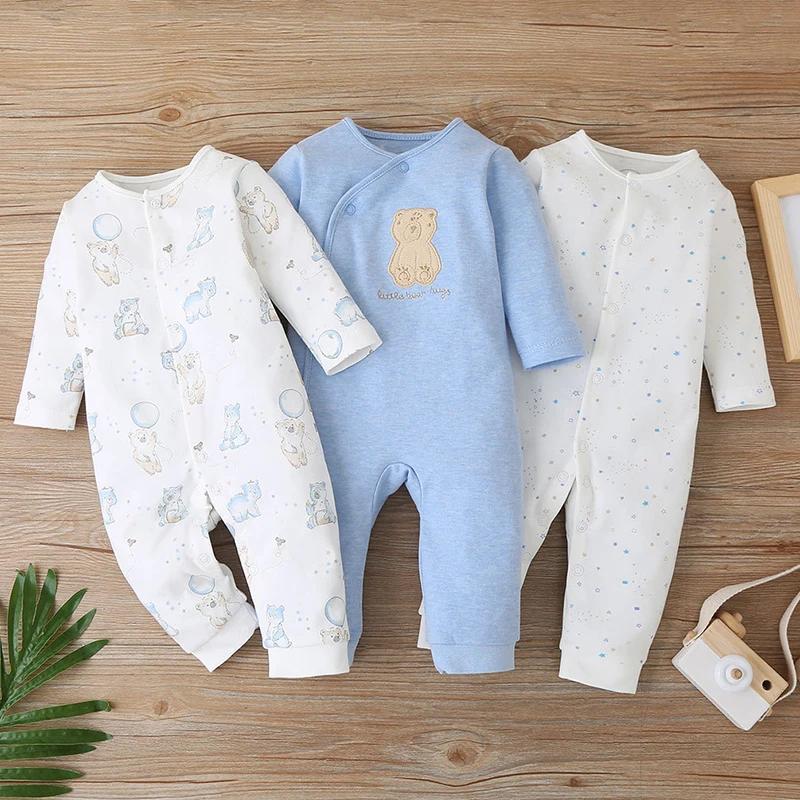 

Spring Autumn Newborn Baby Boy Girls Romper Jumpsuit Long Sleeve Cartoon Cotton 0-18M Infant Clothing Set ropa de bebé