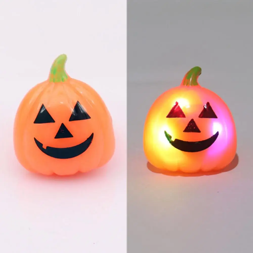 Creative LED Halloween Ring Kawaii Cartoon Pumpkin Skull Bat Luminous Finger Ring Halloween Festival Party Ambience Decorations