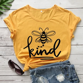 

Bee kind women fashion pure casual funny graphic slogan grunge tumblr young hipster t shirt kindness girl gift tees tops- L368