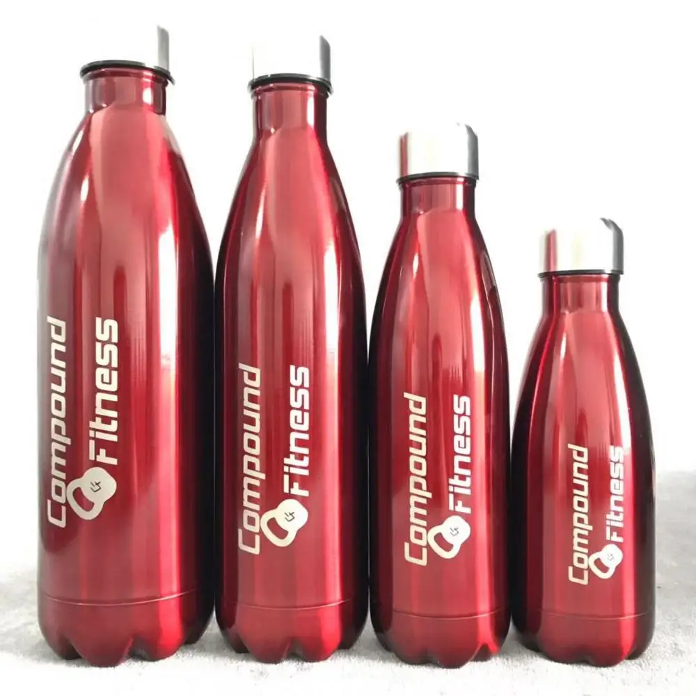 Логотип на заказ Двойная Стенка Изолированная вакуумная колба из нержавеющей стали бутылка для воды Термос тренажерный зал спортивный шейкер