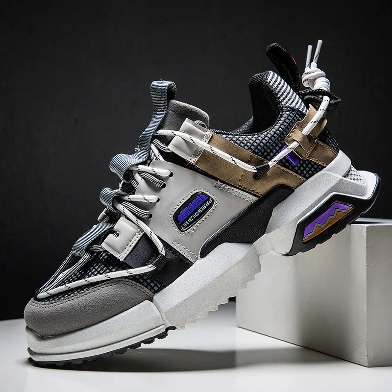 Goedkoop 2019 Nieuwe Casual Schoenen Herfst Mannen Mode Sneakers Ademend Licht Mesh Lace Up Gemengde Kleuren Flats Mannelijke Sneaker Casual Schoenen