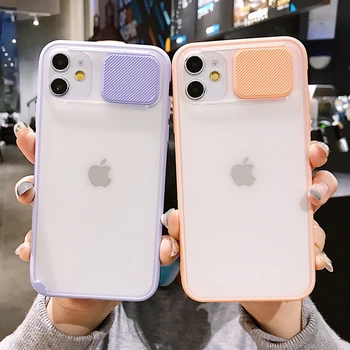 

Slide Camera Lens Protection Phone Case For iPhone 11 11 Pro Max XR XS Max 6S 7 8 Plus X Matte Transparent Soft Back Cover Shell