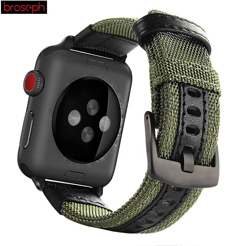 Ремешок для часов Apple Watch 38 мм 42 мм 40 мм 44 мм армейский зеленый нейлоновый ремешок для часов iwatch серии 4 3 2 браслет на пояс