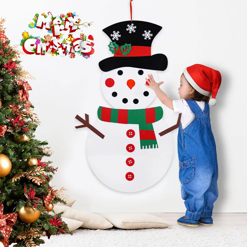 DIY Felt Snowman Christmas Tree Decorations Kids Toys for Navid Ornaments  Door Home Wall Hanging Supplies Xmas New Year Gifts