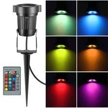 Пульт дистанционного управления Управление RGB светодиодный s газон уличный светильник Светодиодная Ландшафтная лампа Водонепроницаемый IP65 светодиодное освещение сада 6/8/12 Вт 85-265V со стержнем