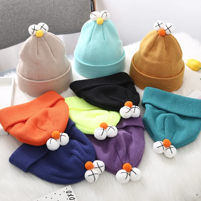 

Baby Lovely Big Eyes Knitted Hats Children Girls Boys Autumn Winter Thickening Warm Beanies Caps