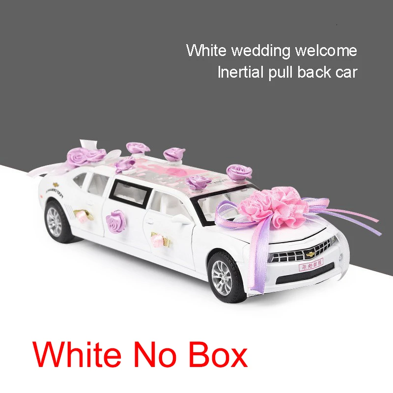 white no box 1/32 брелок для автомобильных ключей, модель удлиненный Camaro отступить металлическая свадебный автомобиль модель со звуком светильник 6 дверей открыл игрушка для девочки - Цвет: white no box
