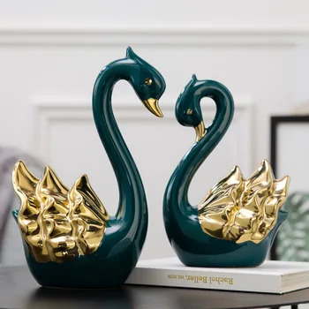 

Luxury Nordic Ornaments Abstract Creative Ceramic Modern Figurines Crafts Personality Living Room Hogar Home Decoration AB50XB