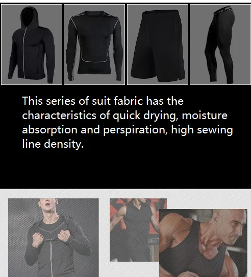 Men Outdoor Running Compression Sets Tights Fitness Breathable Quick-Dry Multicolor Gym Sportswear Skinny Training Running Sets