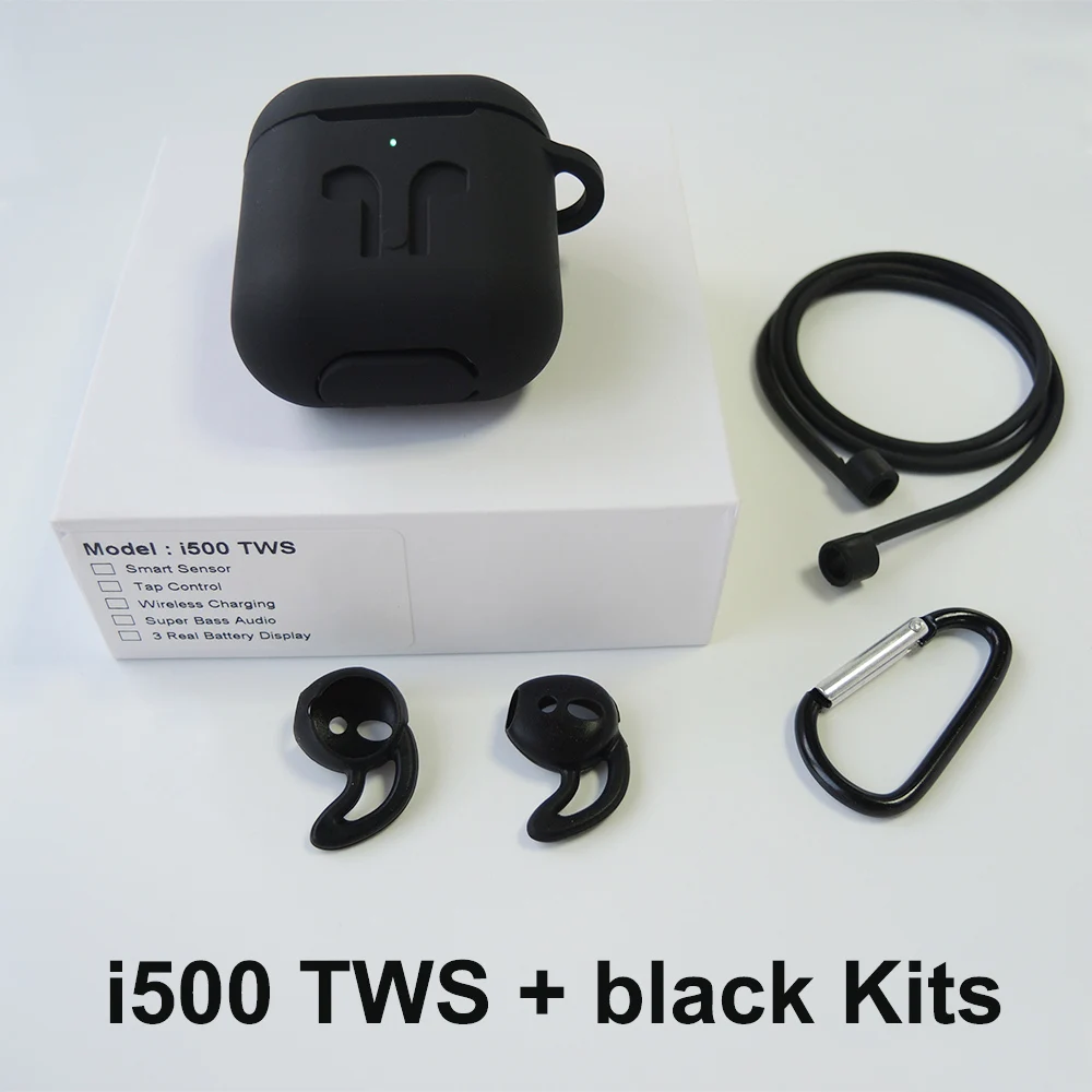 i500 Add Black Kits I500 TWS gps местоположения для IOS беспроводные наушники умный датчик i500 tws изменение Bluetooth имя наушники pk i10 i100 i200 TWS - Цвет: i500 Add Black Kits