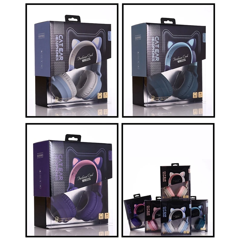 New Gaming LED Headphones Bluetooth 5.0 Young People Kids Headset for Phone PC Laptop Kids HeadphonesTF Card 3.5Mm Plug with Mic