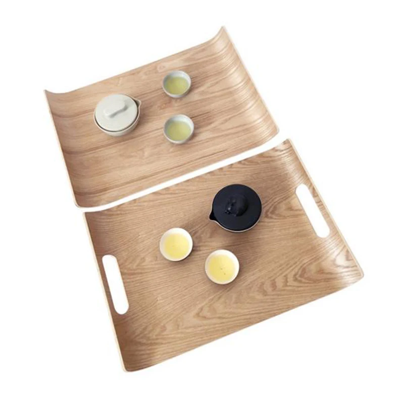 1 Pc Square Creative Wooden Household Serving Tray Friut Tray Food Tray Cake Tray for Party Service