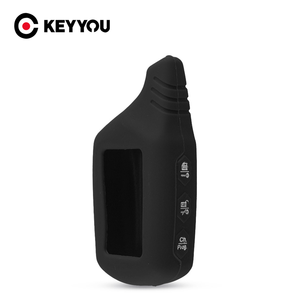 KEYYOU For Starline B9 B6 A91 A61 Silicone Cover Key Case For Starline B91 Car Alarm Remote Controller LCD Transmitter Keychain