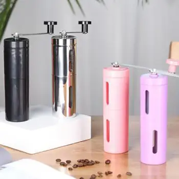 

Silver Coffee Grinder Mini Stainless Steel Hand Manual Handmade Coffee Bean Burr Grinders Mill Kitchen Tool Crocus Grinders