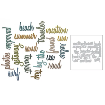 

2020 New Sentiment Words Metal Cutting Dies Summer Beach and Vacation Die Cut Scrapbooking For Crafts Card Making No Stamp Sets