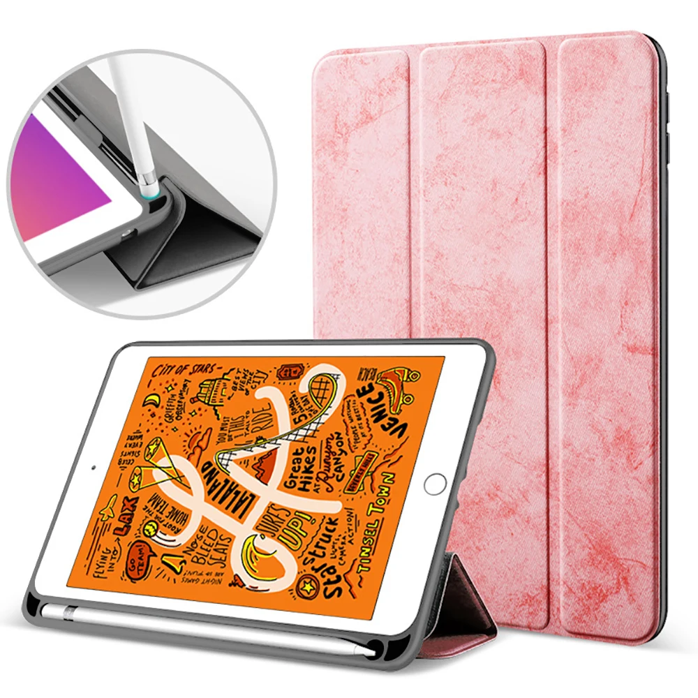 Из искусственной кожи чехол для iPad Mini 4 5 Магнитный смарт-чехол с пеналом держатель для iPad Mini 1/2/3 планшет защитный чехол-раковина в HY003