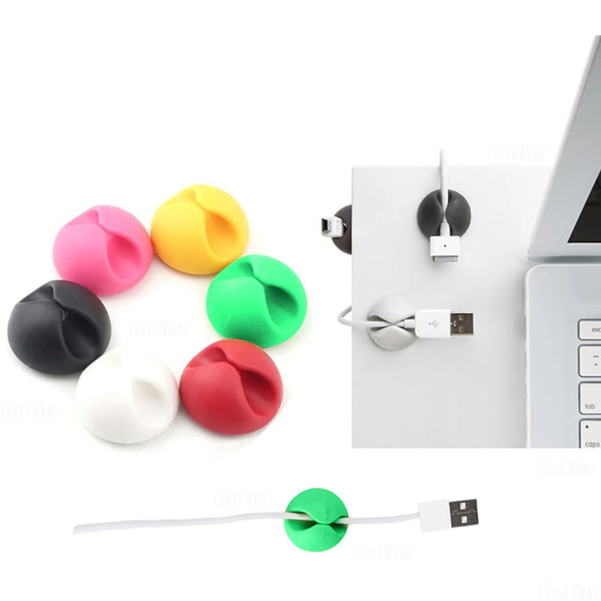 Круглая Зажимная намотка для кабеля Держатель провода наушников Органайзер