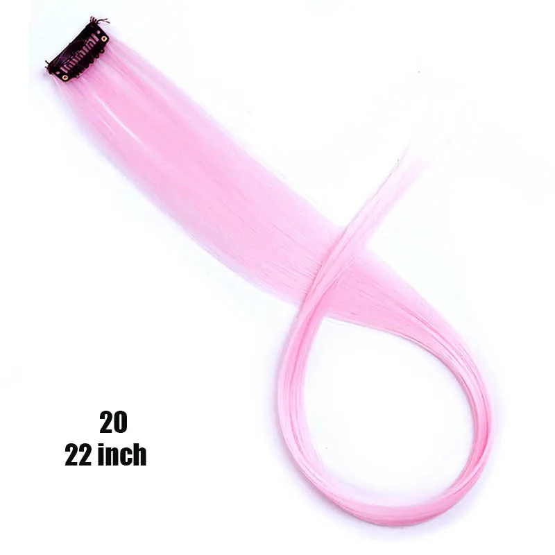 Xuanguang ounico grampo em extensøes de cabelo de uma pecha longa reta resistente ao calor sintético rosa verde cabelo pedas - Цвет: CFP-20