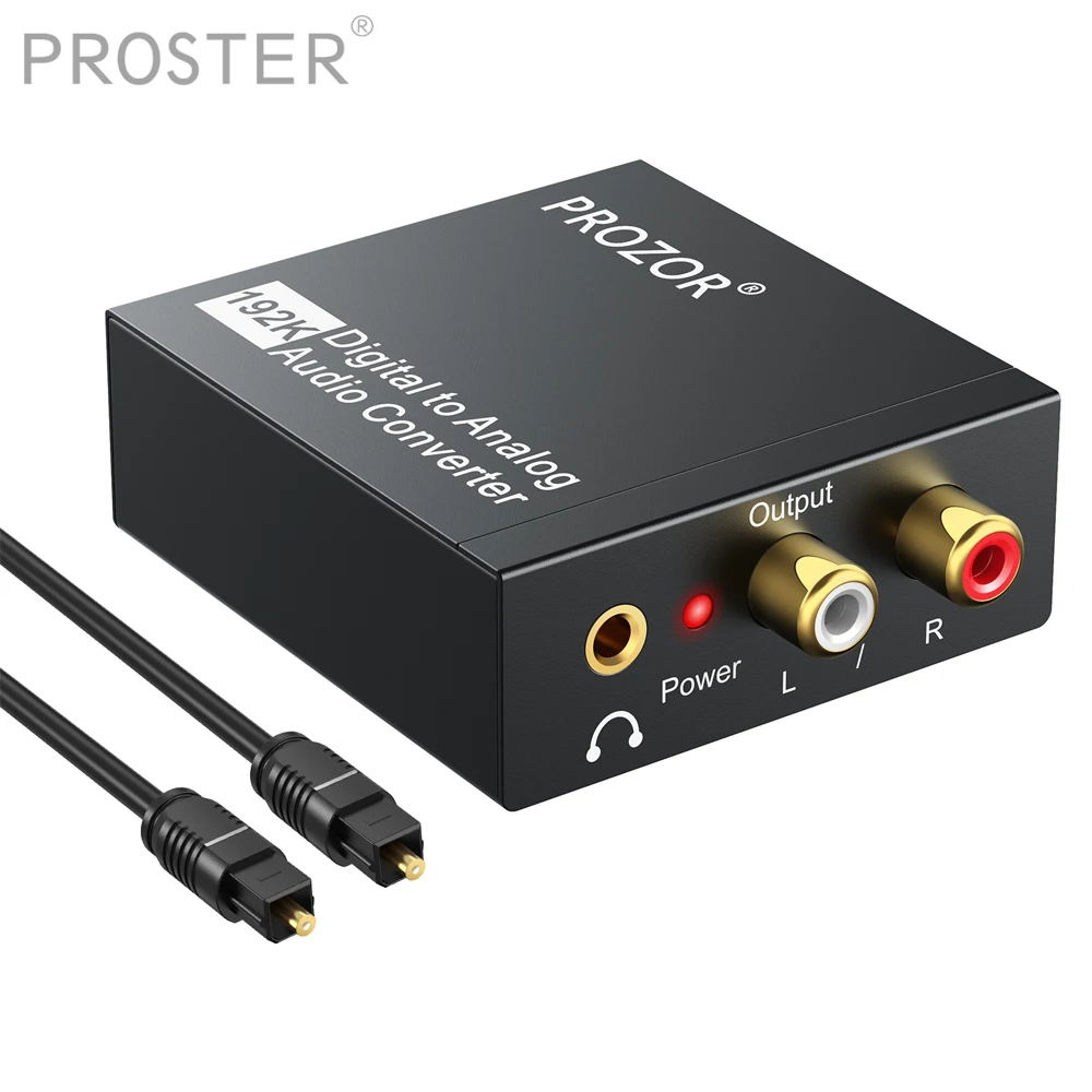 PROZOR Цифровой оптический Toslink SPDIF коаксиальный аналоговый аудио конвертер декодер