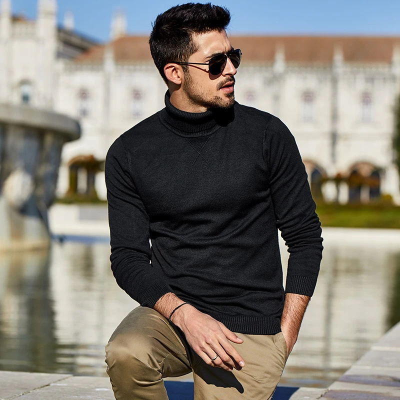Marina Black Turtleneck Wool Sweater | escapeauthority.com