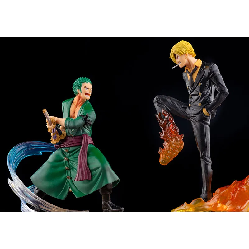 18CM Japanese Cartoons Anime Action Figures One Piece 18Cm Roronoa Zoro Vinsmoke Sanji Collection Model Toys Child Birthday Gift