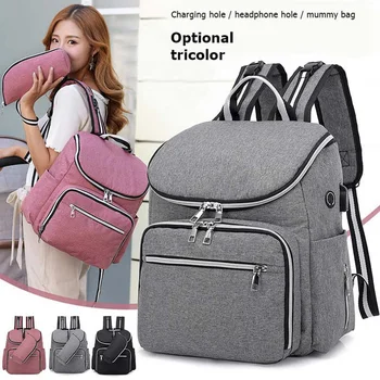 

Multifunction Waterproof Large Capacity Travel Nappy Backpack Tote Shoulder Diaper Bags For Mommy Daddy Backpack With USB Chargi