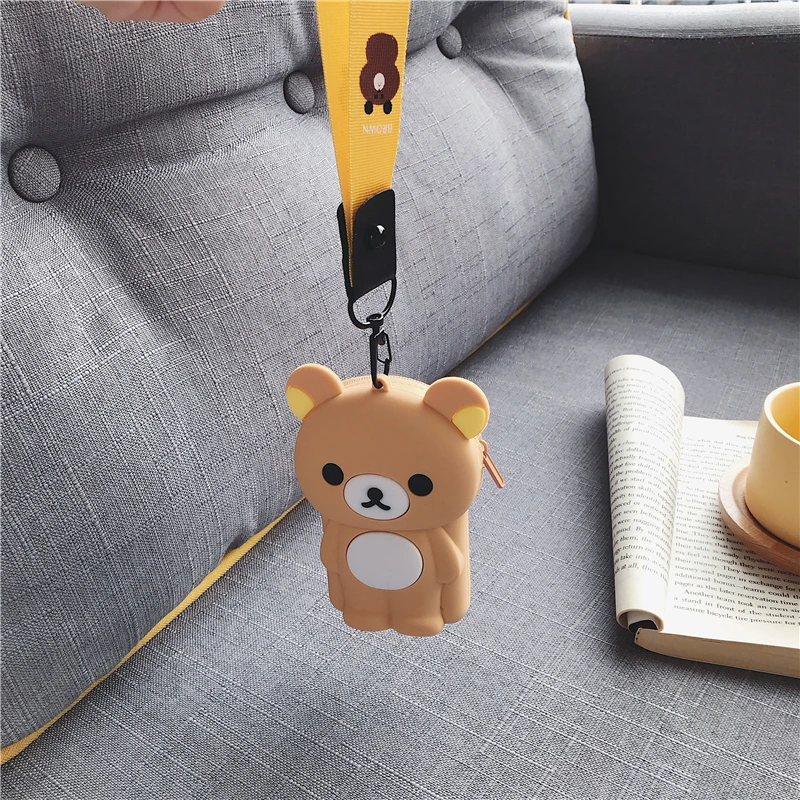as pic Милая сумка для наушников на молнии, мини-бокс для Airpods, чехол для хранения наушников, мультяшный чехол, мягкая силиконовая сумка для переноски, держатель для карт - Цвет: as pic
