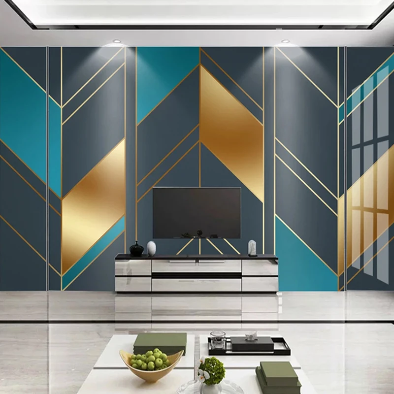Custom Mural Wallpaper Modern Simple Abstract Creative Geometric Lines Wall  Painting Living Room TV Sofa Background Wall Papers350  245cm    Amazoncom