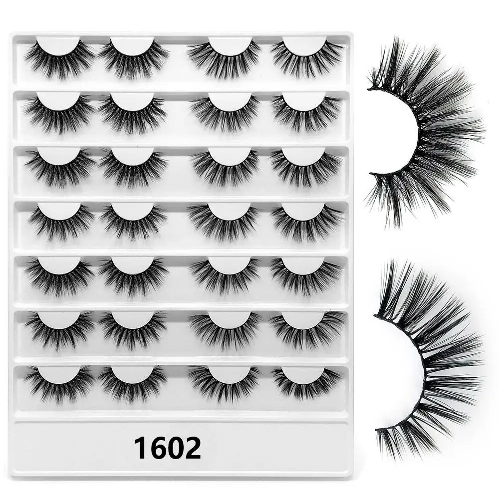 16pair 1602 5/16 пар нескольких норковых ресниц 3D накладные ресницы толстые перекрещивающиеся Макияж Наращивание ресниц натуральный объем Мягкие Накладные ресницы - Цвет: 16pair 1602