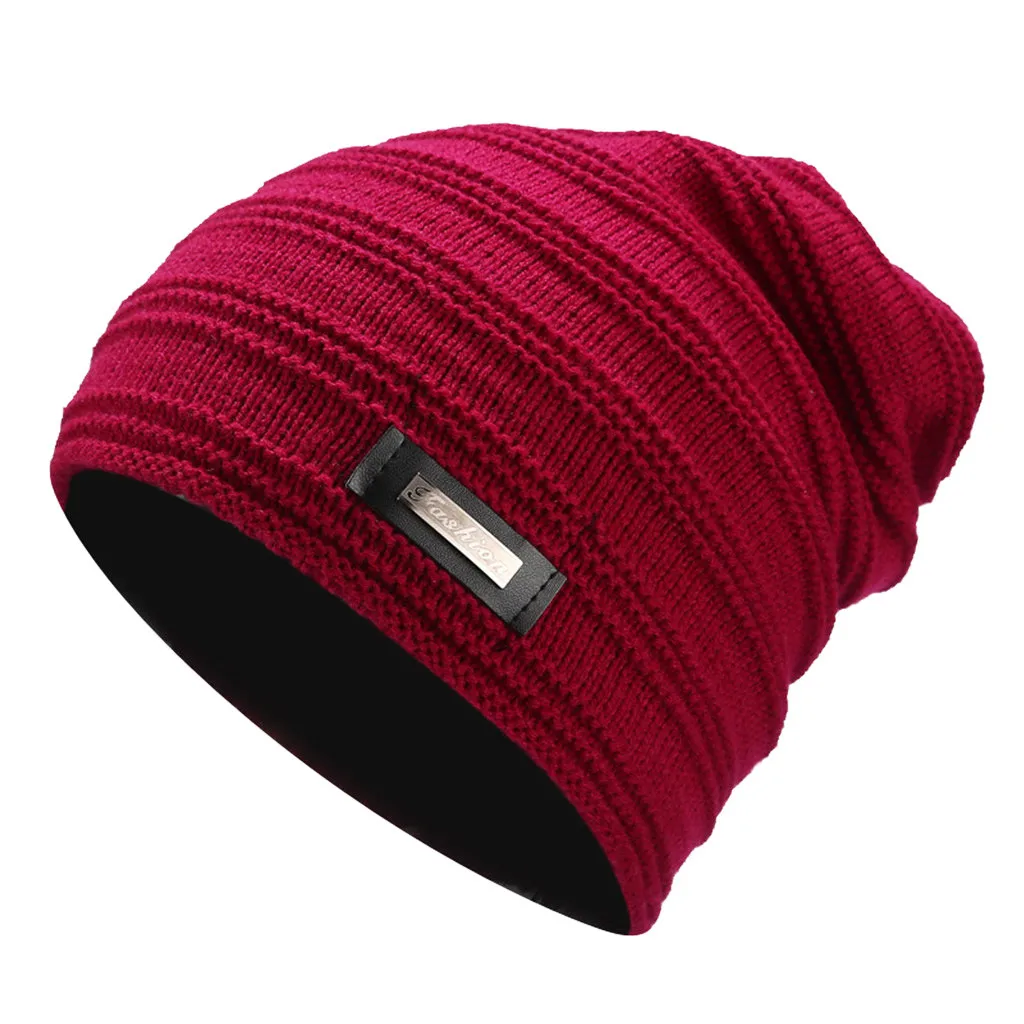 Модная кепка-капюшон для мужчин и женщин, акриловый Зимний пуховик, головной убор, одноцветная Кепка, повседневные зимне наушники шапка gorras para hombre# pingyou