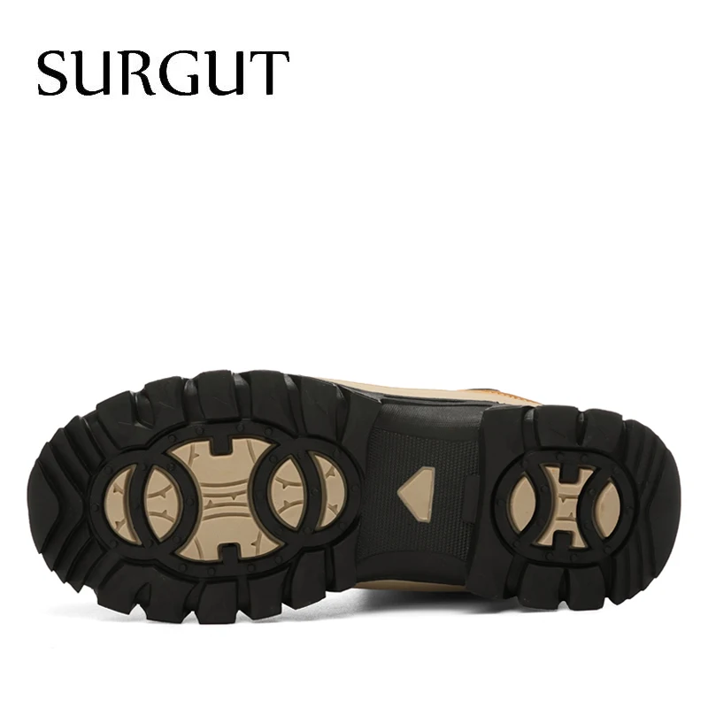 SURGUT 2020 New Winter Plush Waterproof Snow Boots Shoes Warm Men's Sneakers Footwear Fashion Outdoor Ankle Boots Men's Boots