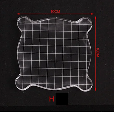 Акриловый блок для прозрачного штампа, необходимые инструменты для штамповки для скрапбукинга, рукоделия, штампы для изготовления прозрачных уплотнительных ручек, блоки - Цвет: H. 10x10cm Curve