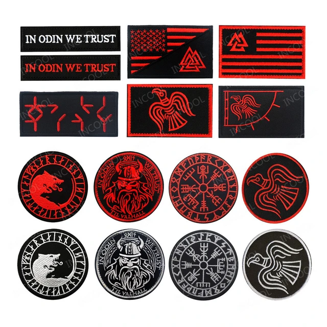 Viking Reflective Embroidered Patches In God We Trust Tactical