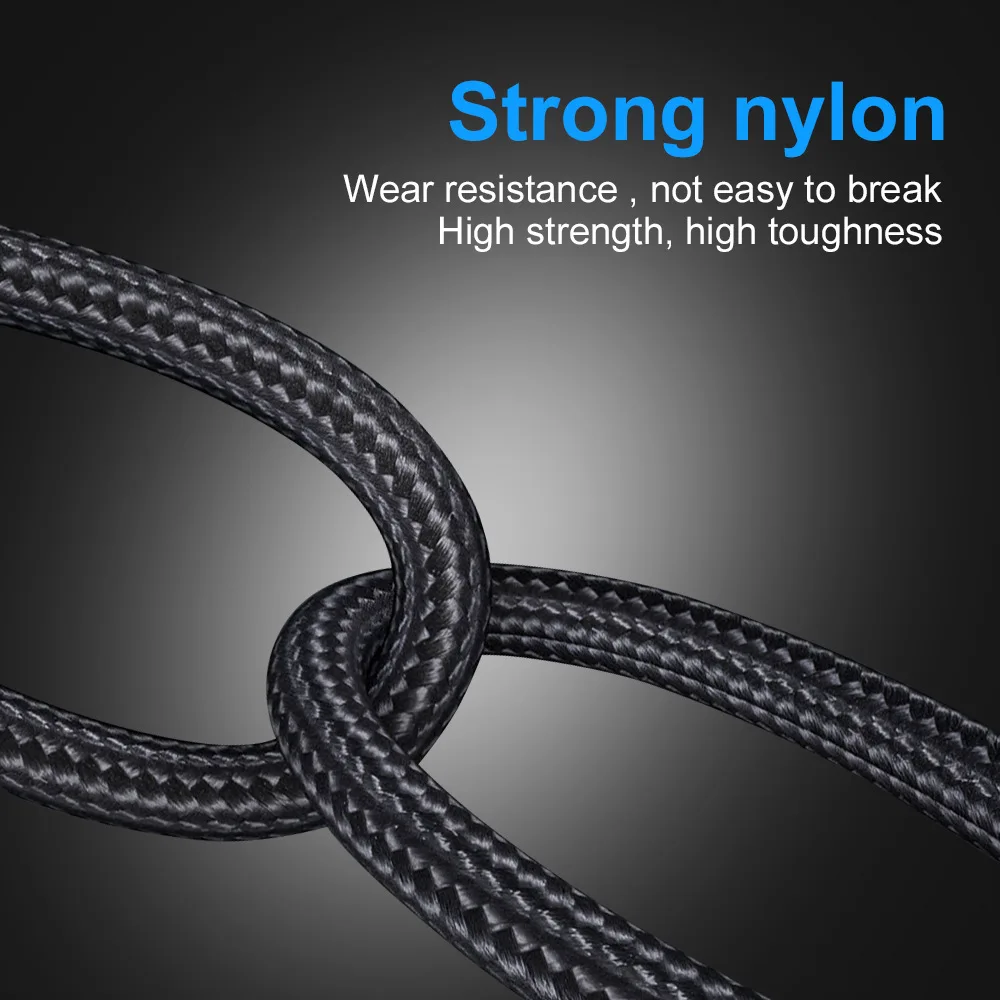 2m Magnetic Cable 2.4A Micro USB Type C Adapter Magnet Charger LED Nylon Braided Charging Data Line For iPhone Android  (4)