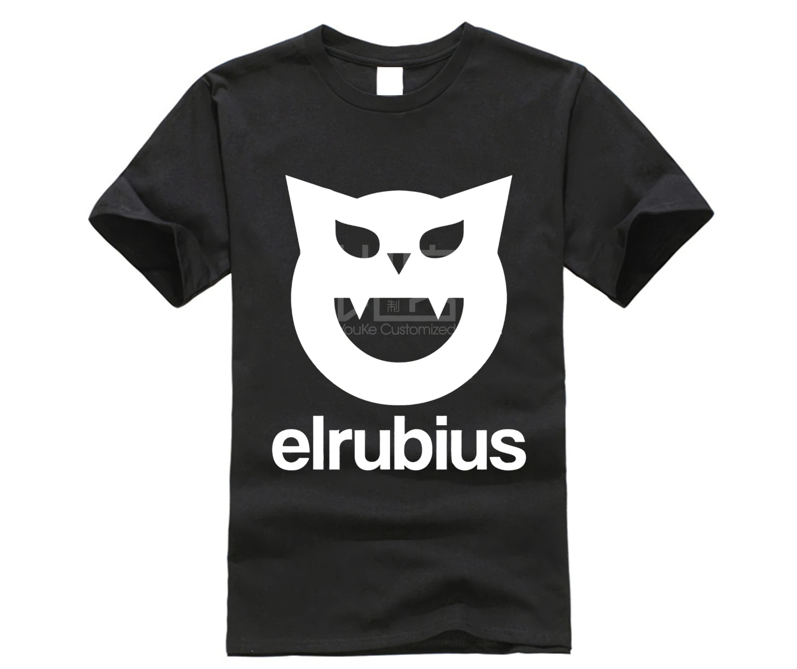 Футболка с круглым вырезом с логотипом Elrubius, топ с круглым вырезом, черная и белая футболка для мужчин