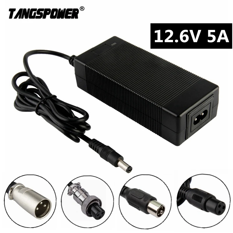 Charger Adapter Battery Charger Power Supply Adapter Battery Charger Adapter TANGSPOWER 3S 12.6V 5A Lithium Battery Charger For 12V Li-ion Battery Pack 18650 Lithium Charger