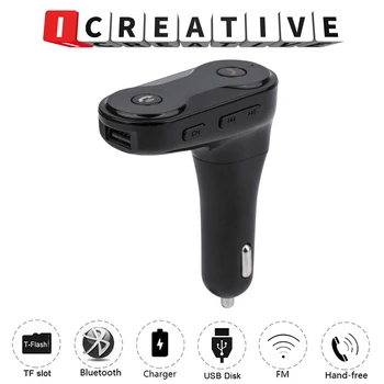 

Remote control Car Kit Handsfree Bluetooth FM Transmitter Car MP3 Player support TF Card U disk 3.1A Fast Dual USB Charger