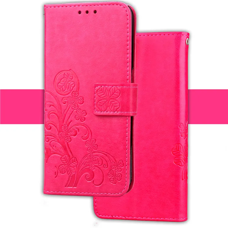 Для Meizu M8 Lite M5S M3S M3 mini M6 M5 Note 9 8 6 5 3 кожаный чехол-книжка с цветочным рисунком чехол для Meizu X8 V8 Pro чехол s - Цвет: Розово-красный