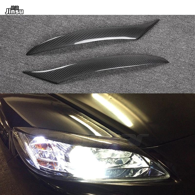 

Fiber glass matt balck primer Headlights Eyebrows Eyelids Stickers For Mazda RX8 2008 - 2012 Carbon fiber Front Headlamp Eyebrow