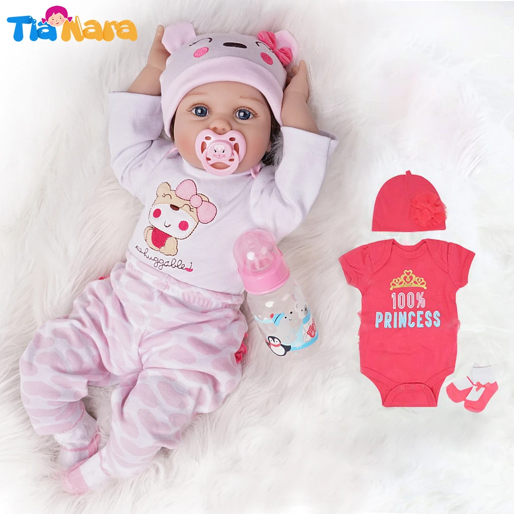 Muneca Bebe Reborn De 55cm 2 Trajes De Vinilo De Silicona Para Recien Nacido Regalos Sorpresa Para Ninos Juguetes Para Ninos Rosa Claro Y Rosa Oscuro Munecas Aliexpress